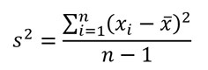 fórmula de la varianza de la muestra