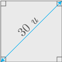 área del cuadrado a partir de la diagonal